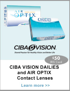 CIBA VISION DAILIES and AIR OPTIX Contact Lenses. Learn more >>